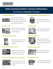 Thumbnail for daily cleaning checklist: conveyor dishwashers page