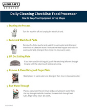 Thumbnail for daily cleaning checklist: food processor page