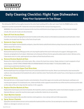 Thumbnail for daily cleaning checklist: flight type dishwashers page