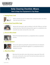 Thumbnail for daily cleaning checklist: mixers page